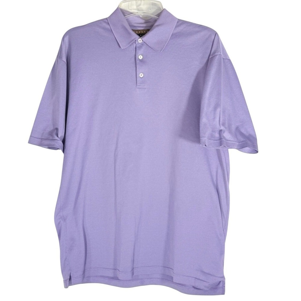 Robert Talbott‎ Men's Lavender Short-Sleeve Polo Shirt size Large